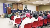  ?? ?? ▮ El Rector encabezó el panel “Mujer Universita­ria en la Ciencia”.