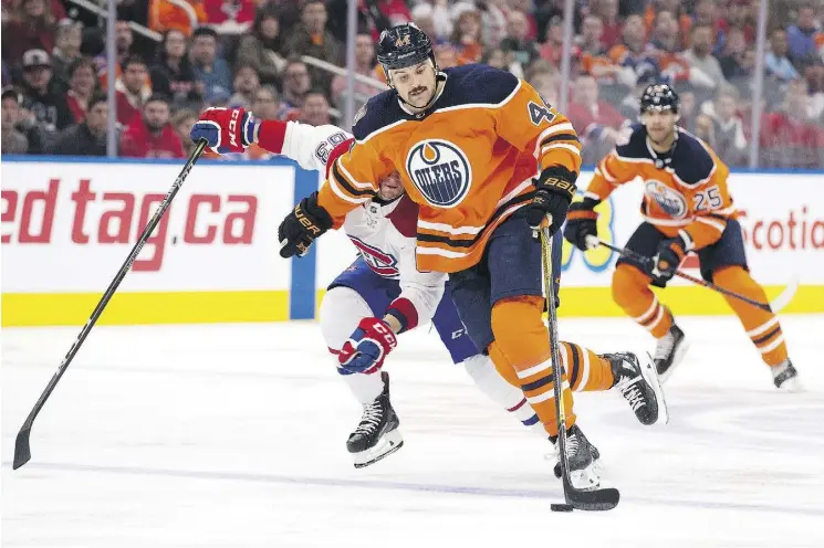  ?? DAVID BLOOM ?? Oilers forward Zack Kassian likes his new assignment. He’s being deployed with Milan Lucic and Kyle Brodziak on a line tasked with wearing down opponents with physical play.