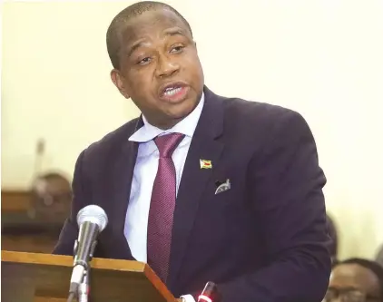  ??  ?? Minister Ncube presents the 2019 Mid-Term Policy Review Statement in Parliament yesterday