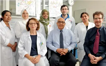 ?? Supplied photo ?? The team of UAEU researcher­s who discovered Manuka honey can combat breast cancer. —