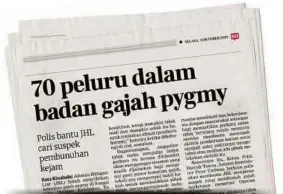  ??  ?? Keratan akhbar BH, Selasa lalu.