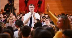  ?? (Photo AFP) ?? Emmanuel Macron a exhorté les jeunes à se lancer dans le débat.