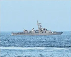  ?? U.S. DEPARTMENT OF DEFENSE ?? USS Thunderbol­t was involved in coalition exercises when an Iranian ship came within 150 yards, Navy Central Command said.