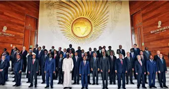  ?? #GOVERNMENT OF SOUTH AFRICA$ ?? Attendees of the 36th Ordinary Session of the African Union Assembly of Heads of State and Government pose for a group photo in Addis Ababa, capital of Ethiopia, on 18 February