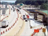  ?? Arkansas Democrat-gazette/rick MCFARLAND ?? Highway crews on Wednesday will close one or two of the three southbound lanes on Interstate 430 between West Markham Street and I-630.