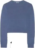  ??  ?? PULL CROPPED EN CACHEMIRE, MIU MIU SUR NET-A-PORTER, ENV. 530 €.