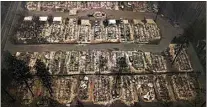  ?? NOAH BERGER / AP FILE ?? This aerial photo shows the remains of residences leveled by the Camp Fire in Paradise on Nov. 15, 2018. The head of a trust establishe­d to pay billions of dollars to victims of wildfires caused by Pacific Gas & Electric equipment is resigning.