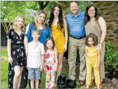  ??  ?? Isabella Kelton and, in front, Evan and Victoria Kelton, with Amy Kelton and her daughter North Little Rock High School graduate Olivia Kelton, father Brian Kelton with his wife Meredith Kelton and, in front, Hannah Kelton