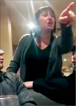  ?? SCREENSHOT COURTESY FACEBOOK VIDEO ?? A woman, reported to be a Cranbrook resident named Kelly Pocha, argues with a group in this screengrab from a video posted to Facebook by Monir Omerzai.