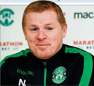  ??  ?? DARE TO BELIEVE: Lennon wants ambitious Hibernian to have their very own fairytale