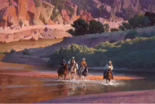  ??  ?? Mian Situ, Creek Crossing, oil on canvas, 24 x 36"