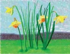  ??  ?? An ant’s-eye view: The painter’s imperious daffodils