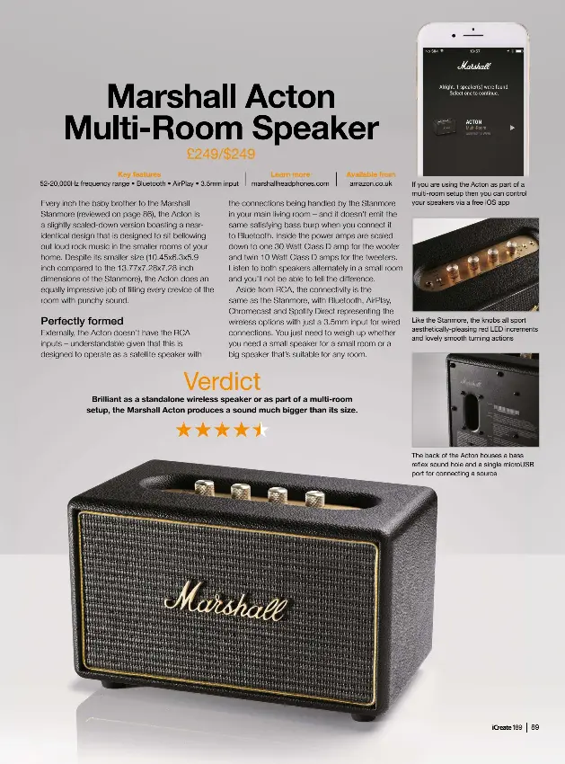 Marshall acton hot sale airplay