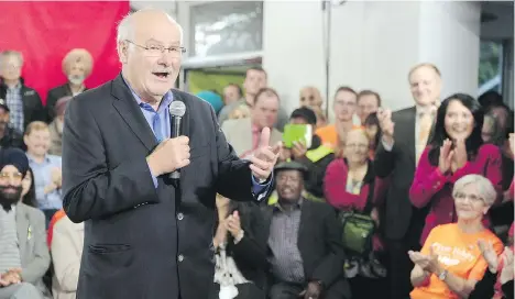  ?? NICK PROCAYLO ?? Former B.C. premier Mike Harcourt says it was “gutsy” of Prime Minister Justin Trudeau and the Liberals to work to legalize marijuana.