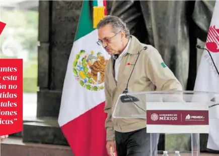  ??  ?? Octavio Romero, director de Pemex, partió a Campeche para supervisar la investigac­ión sobre el incidente ADRIÁN VÁZQUEZ