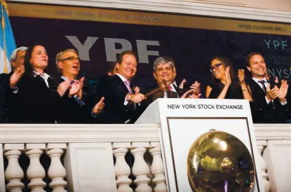  ?? Ypf ?? YPF celebró sus 25 años desde que comenzó a cotizar en Wall Street