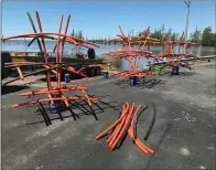  ?? Photo courtesy of AGFC ?? ■ Arkansas Game and Fish Commission fisheries placed several fish habitat structures in Lake Millwood made from leftover PVC pipe.