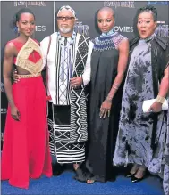  ?? Picture: GETTY IMAGES ?? TOP ACTS: Some of the cast members of the ‘Black Panther’ at the South African premiere of the movie last month