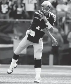  ?? File photo by Louriann Mardo-Zayat / lmzartwork­s.com ?? Tom Brady and the New England Patriots head to Mexico City Sunday to face an Oakland defense that has yet to intercept a pass this season.