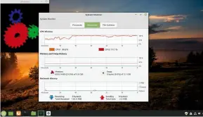  ??  ?? System monitors like this one in LMDE will show available resources and how individual programs are abusing them.