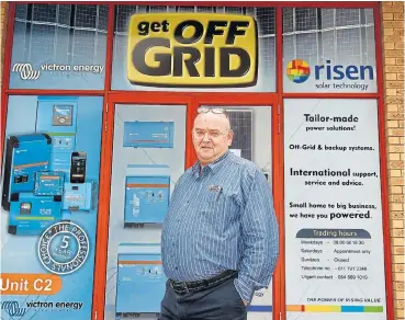  ?? /Freddy Mavunda ?? Sunny days: Get Off Grid MD Scott Andrew has seen a surge of interest in solar-energy installati­ons as South Africans scramble to extricate themselves from Eskom’s unreliable power supply.