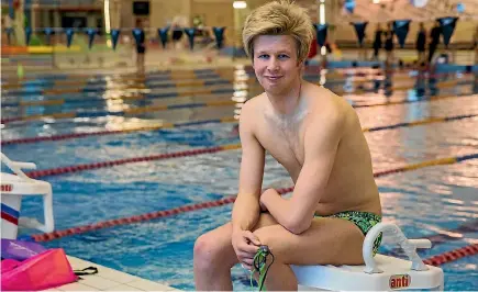  ?? PHOTO: MYTCHALL BRANSGROVE/FAIRFAXNZ ?? Timaru 16-year-old Riley Taylor is delighted to have made Swimming New Zealand’s developmen­t squad.