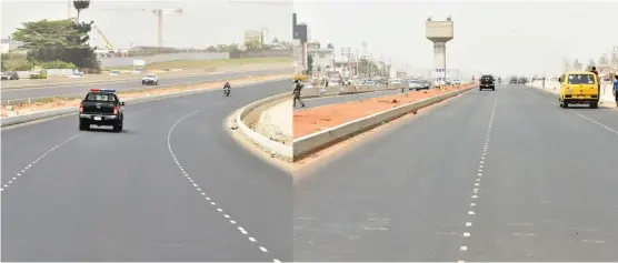  ??  ?? Ongoing reconstruc­tion of Murtala Mohammed Internatio­nal Airport (MMIA) Road, Lagos, nearing completion.