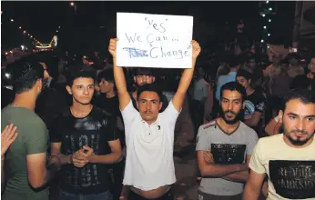  ?? EPA ?? Iraqis protesting in Karbala city, southern Iraq, this week