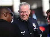  ?? PHOTO BY ANDY HOLZMAN ?? Then-Los Angeles Police Chief Michel Moore attends the 39th Annual Holiday Parade and Festival in Chatsworth on Dec. 10, 2023.