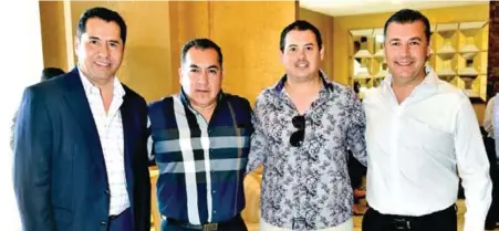  ??  ?? Ricardo Ventura, Memo Pinabete, José Villalobos y Manuel Alejandro Garza
