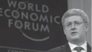  ?? ADRIAN WYLD/THE CANADIAN PRESS ?? Readers were upset Stephen Harper chose to drop a pension bombshell announceme­nt in Davos, rather than at home.