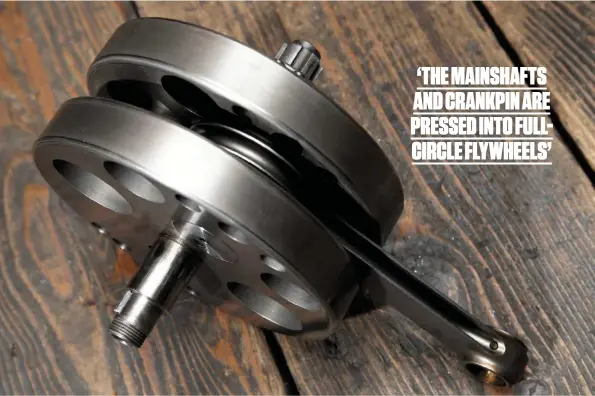  ??  ?? Modern crankshaft is built-up like the AMC original