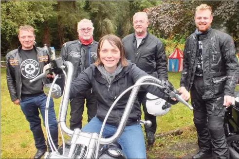  ?? ?? A group of bikers joined the festivitie­s, pictured with Rev. Rebecca Guildea.