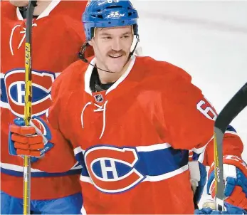  ??  ?? Andrew Shaw était soulagé après avoir trouvé le fond du filet pour la première fois en 14 matchs.