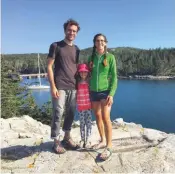  ??  ?? Left: liveaboard­s Kai, Emily and their daughter headed to Maine during the hurricane season