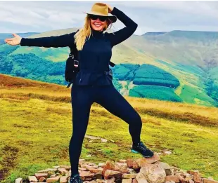  ??  ?? The scenic route: Miss Vorderman on a hike in the Brecon Beacons