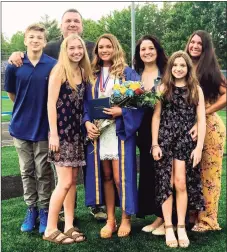  ?? Jamie Drezek / Submitted photo ?? The Drezek family, from left: Caden, Craig, Kiley, Sydnie, Jamie, Colbie and Alexandra. Craig died in June. The family recently celebrated what would have been Craig’s 50th birthday doing the things he loved most: playing basketball and cards.