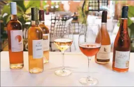  ?? Rebecca Droke/Post-Gazette ?? Five rosé wines, each from a different country, served at Casbah.