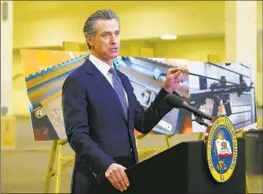  ?? Nelvin C. Cepeda San Diego Union-Tribune ?? GOV. GAVIN NEWSOM and the Legislatur­e seem to always have enough money for whatever they want, George Skelton writes. He could produce gun safety ads.