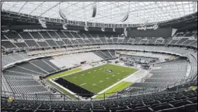  ?? Matt Aguirre Las Vegas Raiders ?? The interior of the nearly complete 65,000-seat Allegiant Stadium in a photo released June 12 by the Raiders. ▶