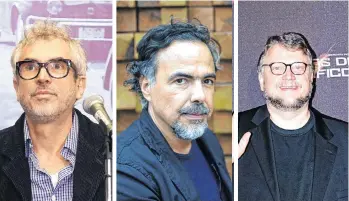  ?? /REFORMA ?? Cuarón (izq), Alejandro Iñárritu (centro) y Guillermo del Toro forman la trifecta.