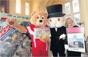  ??  ?? We’re game Jane Neill, of Active Stirling, with Stirling Albion mascot Bino the Bear