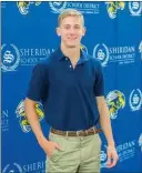  ?? WILLIAM HARVEY/TRILAKES EDITION ?? Sean Fitzgerald, a senior at Sheridan High School, has accepted an appointmen­t to the U.S. Naval Academy. He graduated from high school Friday and will enter the academy June 29.