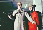  ?? ?? Looking the part: Lucy Boynton as Jean Courtney, left and below left, and Joe Cole as Harry Palmer, far left, look superbly 1960s. Above, Michael Caine and Sue Lloyd in the 1965 film