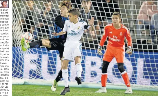  ??  ?? EN CUARTOS. El Real Madrid ya está en la siguiente fase del torneo tras ganar al Valencia (3-2) y al Inter de Milan (1-0).