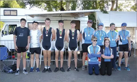  ??  ?? A group of Three Castles juniors receiving their medals at the Athlone Regatta last weekend.