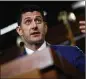  ??  ?? House Speaker Paul Ryan, R-Wis., stressed he is pursing compromise among Republican­s.