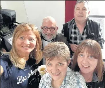  ??  ?? Debs Hill, Alan Briggs, Rose Allinson, Willie Sinclair, Diane Sinclair at the art studio and cafe in Upper Castle Street in Hinckley