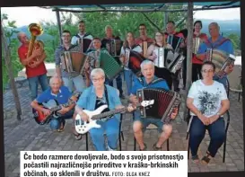  ?? FOTO: OLGA KNEZ ?? Če bodo razmere dovoljeval­e, bodo s svojo prisotnost­jo počastili najrazličn­ejše prireditve v kraško-brkinskih občinah, so sklenili v društvu.