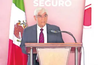  ?? /SSP ?? Adolfo Marín
Marín. secretario de Seguridad, en conferenci­a de prensa.